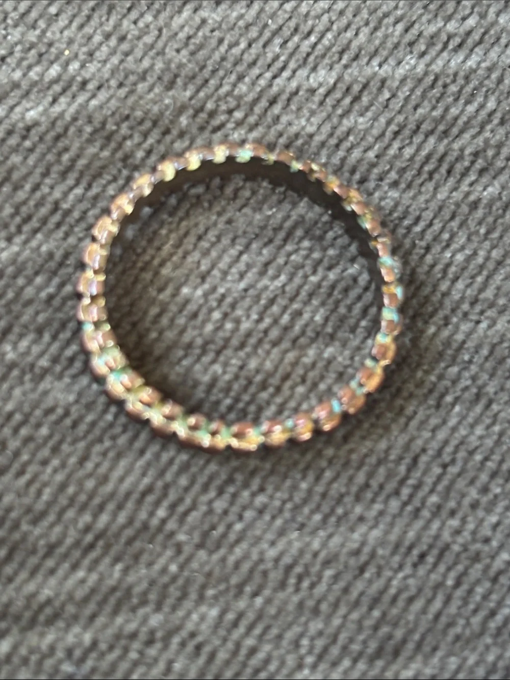 Vintage Copper Ring Intricate Squares Design Sz 7.75 - 8